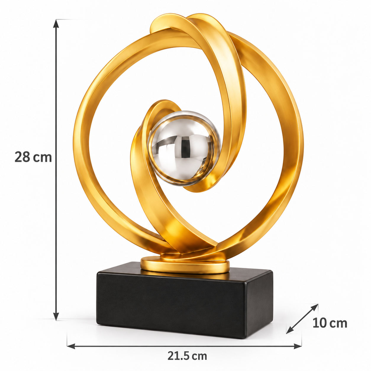 gold orbital sculpture with silver sphere(1) gold orbital sculpture with silver sphere(1)