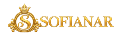 Sofianar gold crown logo with flowing S